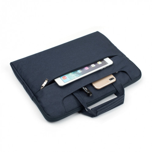 Portable Un sac à bandoulière portable Zipper épaule, pour 15,4 pouces et ci-dessous Macbook, Samsung, Lenovo, Sony, DELL Alienware, CHUWI, ASUS, HP (bleu foncé) SP005D436-06