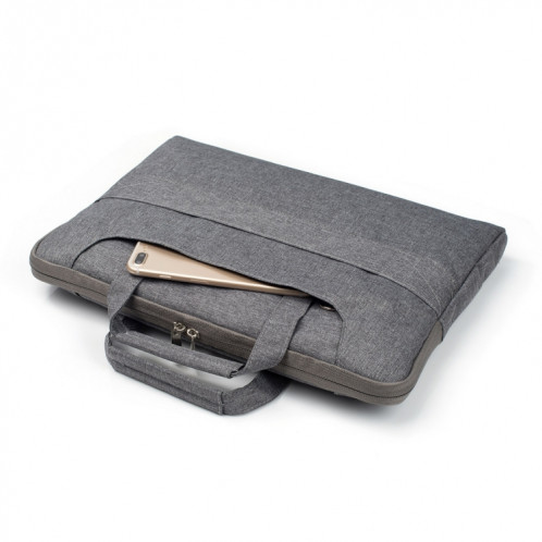 Portable Sac à bandoulière pour ordinateur portable à glissière une épaule, pour 15,4 pouces et ci-dessous Macbook, Samsung, Lenovo, Sony, DELL Alienware, CHUWI, ASUS, HP (gris) SP005H237-06