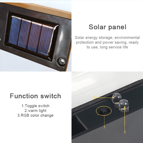 Jardin imperméable de lumière solaire de pont de 6 PCS LED / maison / allée / escaliers / mur extérieur SH0059874-09