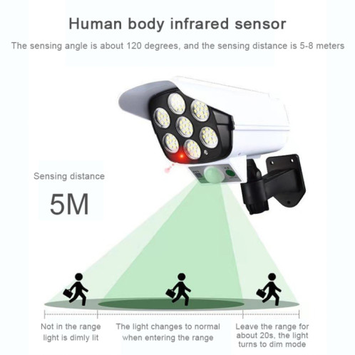 Simulation de simulation de lampe de mur à induction infrarouge de corps humain LED de surveillance fausse caméra SH0066543-09