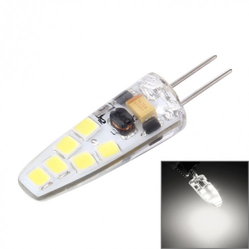 Ampoule de maïs G4 2W 180LM, 12 LED SMD 2835 Silicone, DC 12V, petite taille: 4.1x1x1cm (lumière blanche) SH94WL77-07