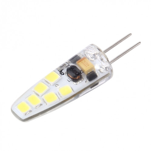 Ampoule de maïs G4 2W 180LM, 12 LED SMD 2835 Silicone, DC 12V, petite taille: 4.1x1x1cm (lumière blanche) SH94WL77-07