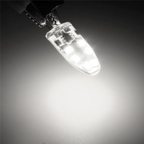 Ampoule de maïs G4 2W 180LM, 12 LED SMD 2835 Silicone, DC 12V, petite taille: 4.1x1x1cm (lumière blanche) SH94WL77-07