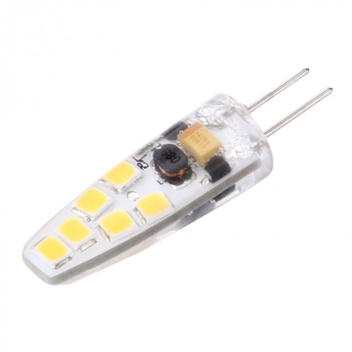G4 2W 180LM ampoule de maïs, 12 LED SMD 2835 silicone, DC 12V, petite taille: 4.1x1x1cm (blanc chaud) SH94WW21-07