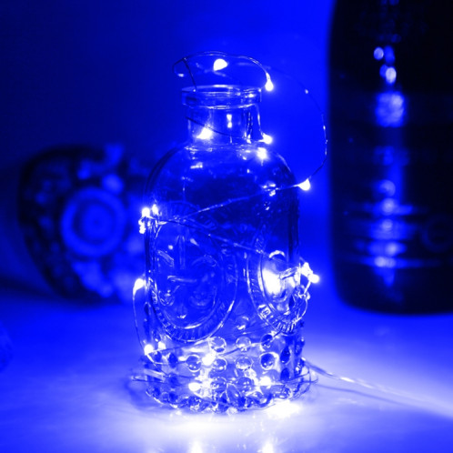 5m de lumière fil de cuivre argenté bleu clair, 50 LEDs 3 x piles AA lampe de fée lampe décorative avec télécommande, 5v dc SH75BL381-010
