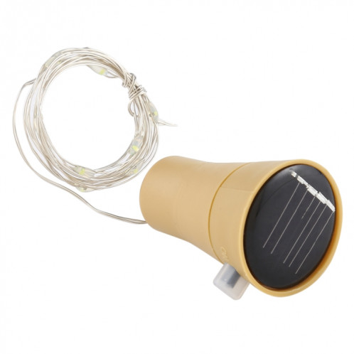 Lumière de fil solaire de fil de cuivre de lumière blanche de 1m, 10 LED Lumière décorative de lampe de fée de SMD 0603 avec le bouchon de bouteille, DC 5V SH76WL773-07