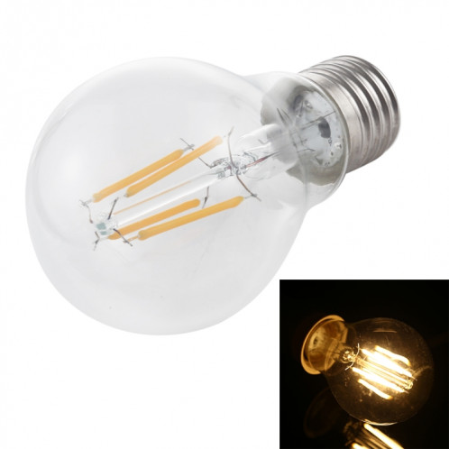 A60 E27 4W ampoule blanche chaude de filament de LED, économie d'énergie rétro de 4 LEDs 320 LM pour des salles, AC 85-265V SH21WW668-07