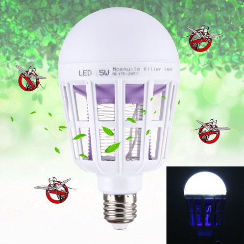 E27 15W lumière blanche + 365 NM violet lampe moustique ampoule tueur, insectes parasites des insectes volants Rejeter Zapper LED boule forte lumière, AC 175-265V SH45WL290-09