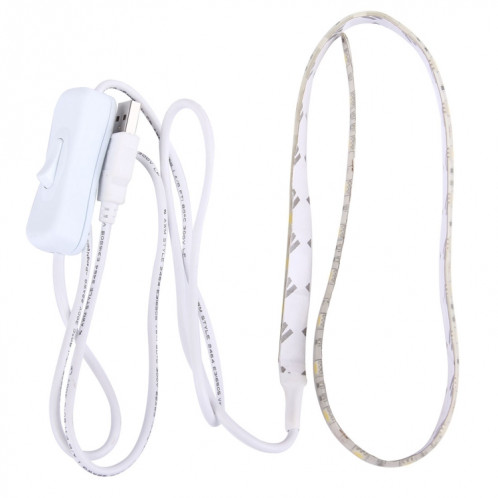 Lumière de corde USB de 50cm 3W, époxy IP65 étanche 30 LED 5050 SMD avec 1m de câble de commutateur étendu, large: 10mm (blanc chaud) SH74WW304-010