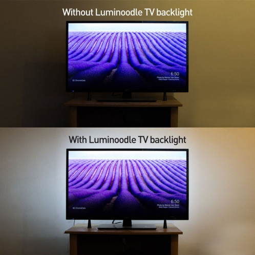 Lumière de corde USB de 50cm 3W, époxy IP65 étanche 30 LED 5050 SMD avec 1m de câble de commutateur étendu, large: 10mm (blanc chaud) SH74WW304-010