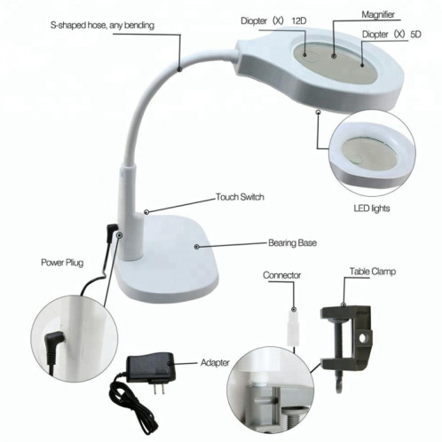 Lampe de loupe portable multifonctions BEST Desktop (tension 220V) SB05401082-09