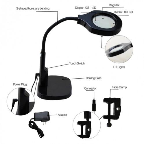 MEILLEUR lampe de loupe réglable de bureau LED lumière loupe (tension 220V) SB0541389-08