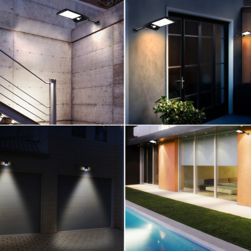 6W 800LM 48 LEDs Télécommande Flat Lamp solaire avec support SH05491384-016