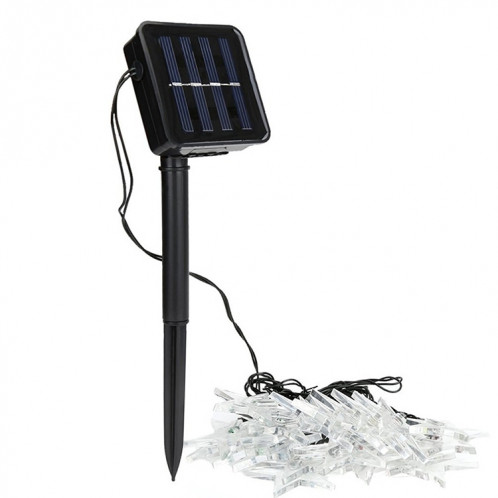 Chaîne de lampe solaire de décoration de festival de Noël de jardin extérieur de 20 LED en forme d'étoile (blanc) SH614W800-05