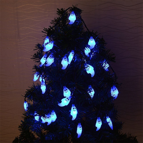 Forme de fantôme 30 LED jardin extérieur imperméable à l'eau de décoration de festival de Noël chaîne de lampe solaire (bleu) SH615L341-05