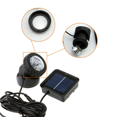 Projecteur sous-marin solaire étanche extérieur à deux têtes LED SH0619692-010
