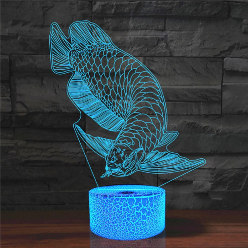 Lampe de table de lumière colorée de vision LED de la forme 3D de poisson, version à télécommande de 16 couleurs SH06731832-06
