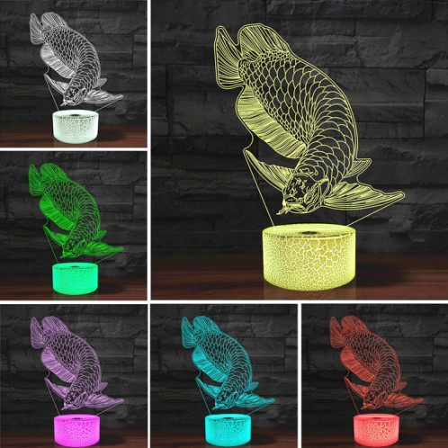 Lampe de table de lumière colorée de vision LED de la forme 3D de poisson, version à télécommande de 16 couleurs SH06731832-06
