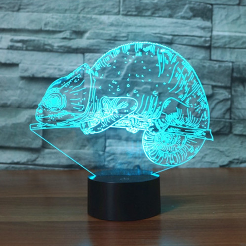 Lampe de table lumineuse colorée de vision LED de la forme 3D de caméléon, version à télécommande de 16 couleurs SH06791912-06