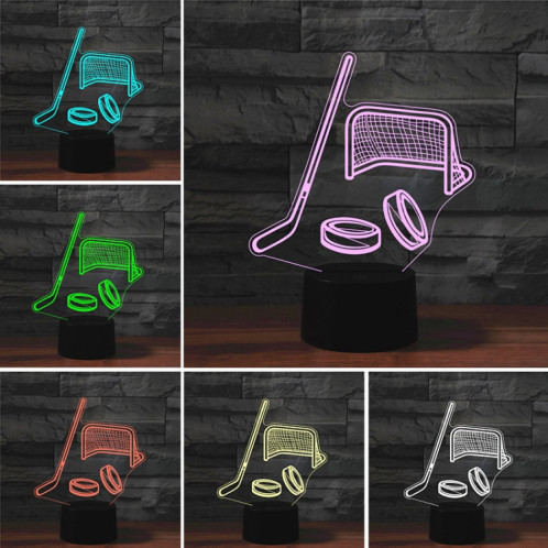 Lampe de table lumineuse colorée de vision LED de la forme 3D de hockey sur glace, version tactile d'USB SH06871976-06
