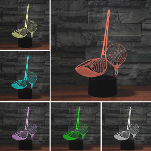 Lampe de table de lumière colorée de vision LED de la forme 3D de golf, version USB et batterie SH07261315-06