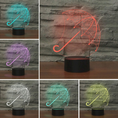 Lampe de table lumineuse colorée de la vision LED de la forme 3D de parapluie, version tactile d'USB SH0755353-06