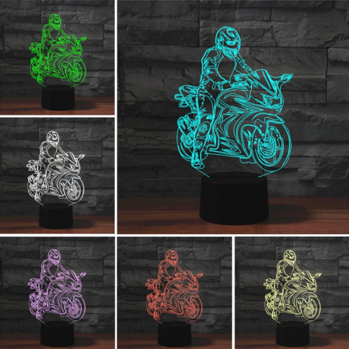 Lampe de table lumineuse de vision LED colorée de la forme 3D de la moto, version USB et batterie SH08211645-06