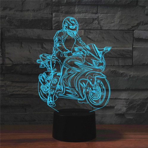 Lampe de table lumineuse colorée de vision LED de la forme 3D de la moto, version à télécommande de fissure SH0824280-06