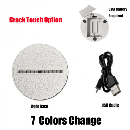 Trois dauphins forment la lampe de table lumineuse colorée de vision de LED 3D, version tactile de fissure SH08291309-06