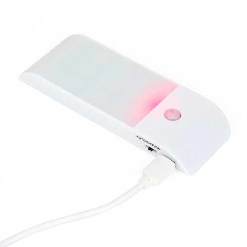 PIR Capteur de mouvement du corps humain Lumière blanche LED Night Light, 1W 12 LED 240 LM Charge USB, Distance du capteur: 3m, DC 5V SH71WL168-010