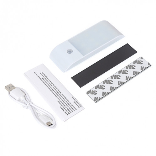 PIR Capteur de mouvement du corps humain Lumière blanche LED Night Light, 1W 12 LED 240 LM Charge USB, Distance du capteur: 3m, DC 5V SH71WL168-010