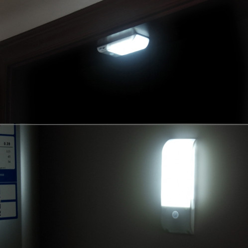 PIR Capteur de mouvement du corps humain Lumière blanche LED Night Light, 1W 12 LED 240 LM Charge USB, Distance du capteur: 3m, DC 5V SH71WL168-010