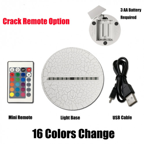 Lampe de table lumineuse de vision LED colorée 3D de forme de guitare à cinq cordes, version de télécommande de fissure SH0947369-06