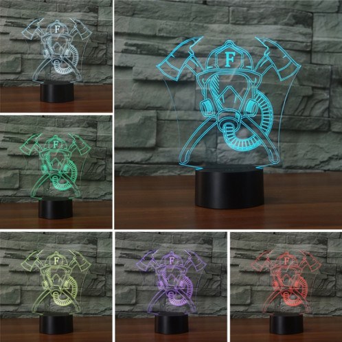 Lampe de table lumineuse colorée de vision LED de la forme 3D de masque de feu, version tactile d'USB SH09491503-06