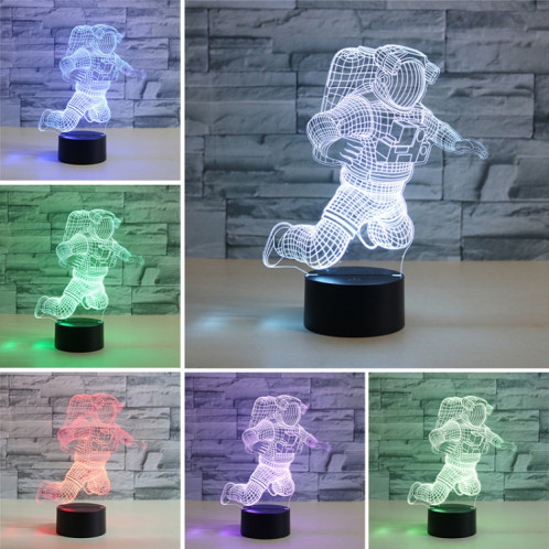 Lampe de table lumineuse de vision LED colorée de forme 3D d'astronaute, version USB et batterie SH0974838-06