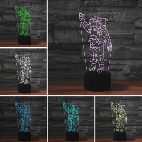 Lampe de table lumineuse de vision LED colorée de forme 3D d'astronaute, version USB et batterie SH0980192-06