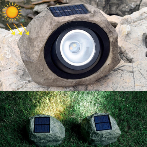 Lampe de pelouse de jardin extérieure étanche IP65 de lumière LED du projecteur en pierre simulée à énergie solaire SH0986534-013