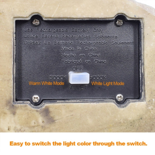 Lampe de pelouse de jardin extérieure étanche IP65 de lumière LED du projecteur en pierre simulée à énergie solaire SH0986534-013
