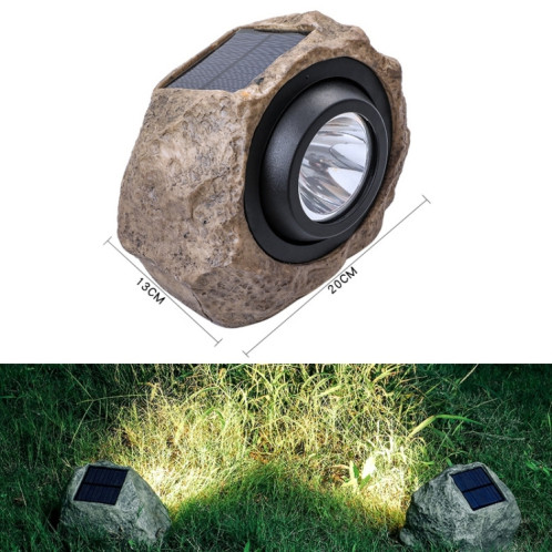Lampe de pelouse de jardin extérieure étanche IP65 de lumière LED du projecteur en pierre simulée à énergie solaire SH0986534-013