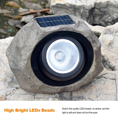 Lampe de pelouse de jardin extérieure étanche IP65 de lumière LED du projecteur en pierre simulée à énergie solaire SH0986534-013