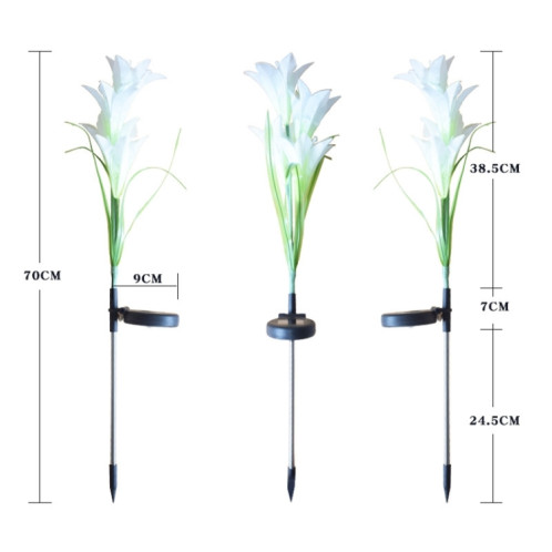 Fleur de lys simulée 4 têtes solaire extérieur IP55 étanche LED lampe de pelouse décorative, lumière colorée (blanc) SH990W1409-013