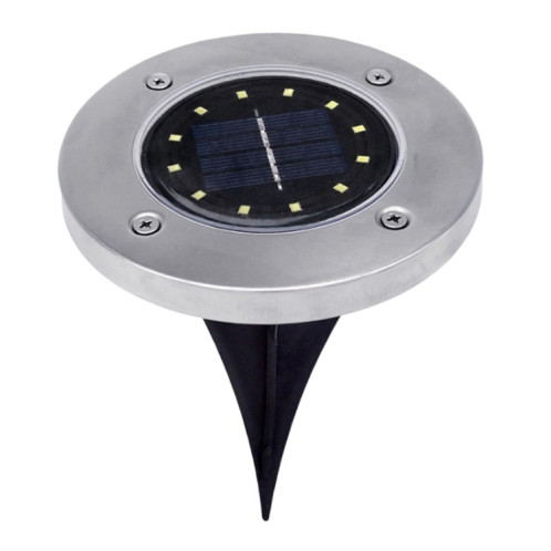 2 PCS 12 LED Lumière enterrée à énergie solaire sous la lampe au sol IP65 Réverbère de jardin extérieur étanche (lumière blanche) SH94WL1820-014