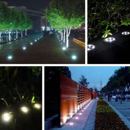 2 PCS 12 LED Lumière enterrée à énergie solaire sous la lampe au sol IP65 Réverbère de jardin extérieur étanche (lumière blanche) SH94WL1820-014