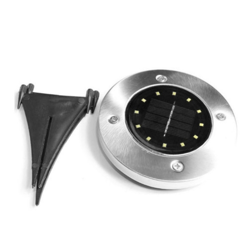2 PCS 12 LED Lumière enterrée à énergie solaire sous la lampe au sol IP65 Réverbère de jardin extérieur étanche (lumière blanche) SH94WL1820-014