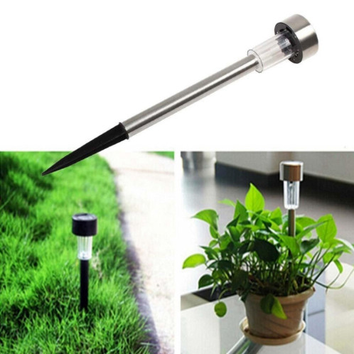 10 PCS à énergie solaire lampe de pelouse extérieure en acier inoxydable IP65 étanche LED lumière de jardin décorative (lumière colorée) SH96CL1852-013