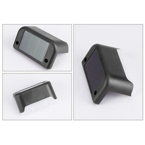 12 PCS Solaire LED Extérieure Escalier Lumière IP65 Lampe De Jardin Imperméable, Lumière Blanc Chaud (Noir) SH3BWW100-010