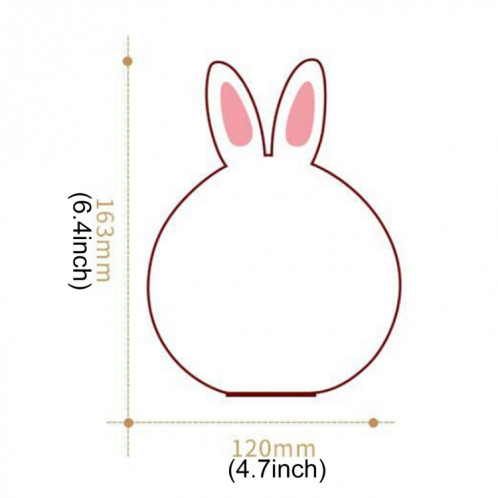 1 W Creative Rabbit Shape 7-couleur Décoloration Tactile Gradation USB De Charge Silicone LED Nuit Lampe (Rose) S1012F1195-012