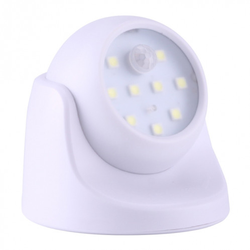Lampe de sécurité de détecteur de mouvement PIR à lumière blanche MM3W1 3W, 9 LED 240 LM 6000K Rotation à 360 degrés Capteur de mouvement sans fil Garde-robe Lumière / Veilleuse / Applique murale pour chambre, SH40WL1029-010