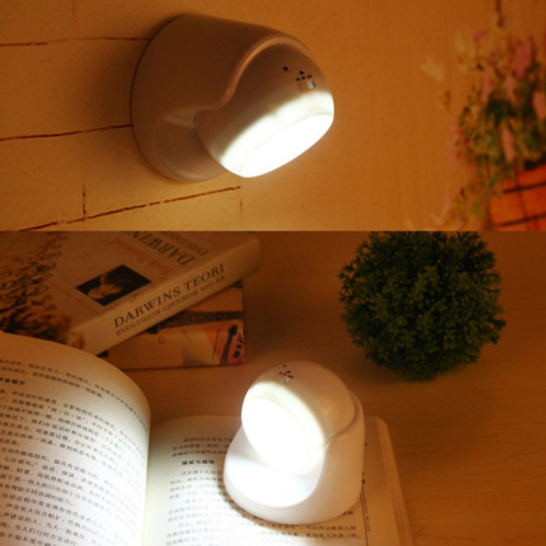 Lampe de sécurité de détecteur de mouvement PIR à lumière blanche MM3W1 3W, 9 LED 240 LM 6000K Rotation à 360 degrés Capteur de mouvement sans fil Garde-robe Lumière / Veilleuse / Applique murale pour chambre, SH40WL1029-010