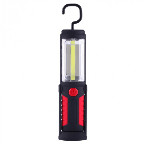 Lampe de travail étanche à la torche à lumière blanche LED PR5W-1 5W COB + 1W F8 IP43 Lampe de travail portable d'urgence à charge multi-fonctions 400 LM avec crochet pivotant magnétique et 360 degrés (Rouge) SH042R428-014